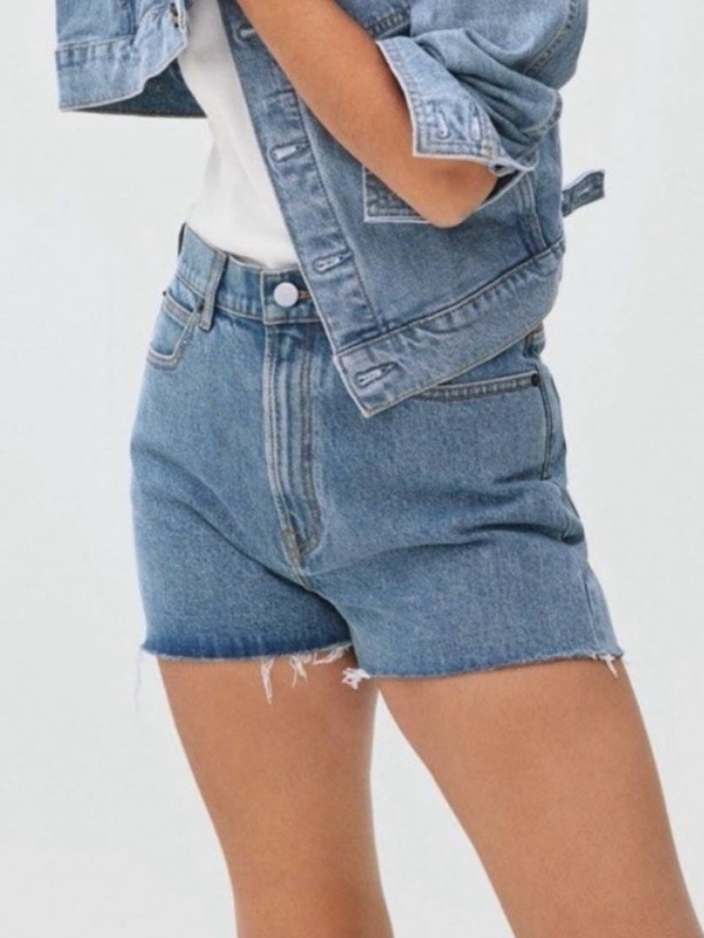 Everlane Dark Blue The Way High Denim Shorts Size 27